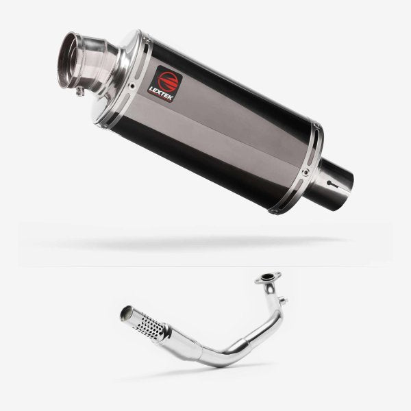 Lextek OP16 Dark Tint Stainless Exhaust System 250mm for Lexmoto Enigma 125