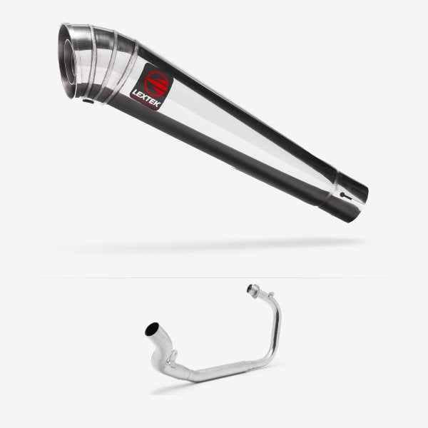 Lextek MP4 S/Steel Megaphone Exhaust System 300mm for Lexmoto LXR 125