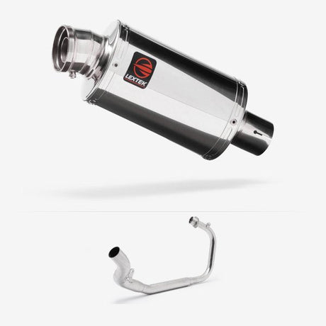 Lextek OP4 Polished S/Steel Exhaust System 200mm for Lexmoto LXR 125