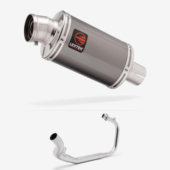 Lextek Smoked Stainless Steel OP15 200mm Exhaust System for Lexmoto LXR 125