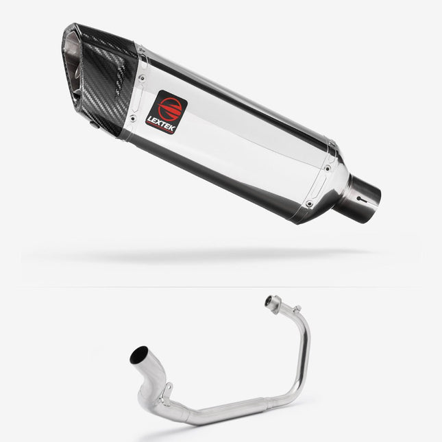 Lextek Polished Stainless Steel SP4 300mm Exhaust System for Lexmoto LXR 125
