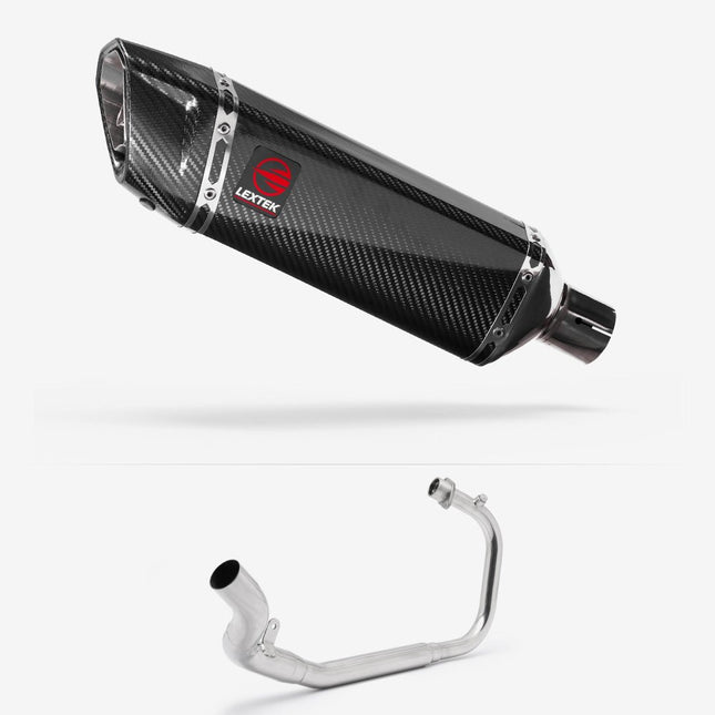 Lextek Carbon Fibre SP9C 300mm Exhaust System for Lexmoto LXR 125