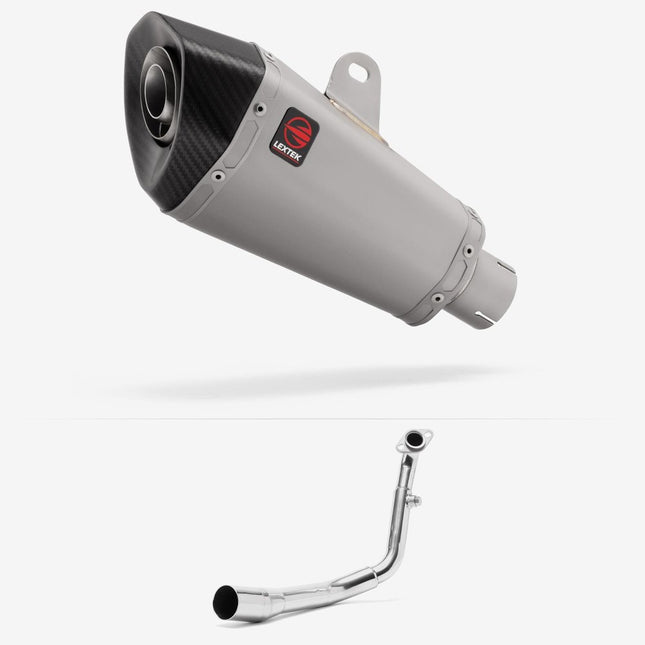 Lextek Matt Stainless Steel XP10 210mm Exhaust System for Lexmoto Titan Euro 5 (2021-)