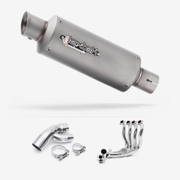 Lextek GP1 Matt S/Steel GP Stubby Exhaust System 240mm for BMW S1000XR (15-19)