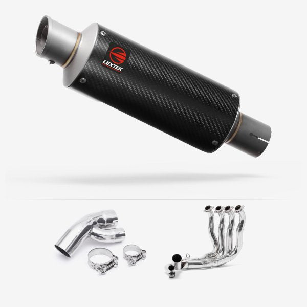 Lextek GP8C Carbon Fibre GP Stubby Exhaust System 240mm for BMW S1000XR (15-19)