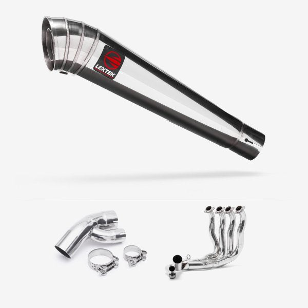 Lextek MP4 S/Steel Megaphone Exhaust System 300mm for BMW S1000XR (15-19)