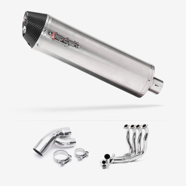 Lextek RP1 Gloss S/Steel Oval Exhaust System 400mm for BMW S1000XR (15-19)