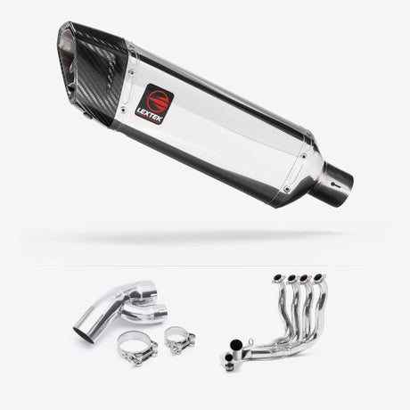 Lextek SP4 Polished Stainless Steel Exhaust System 300mm for BMW S1000XR (15-19)