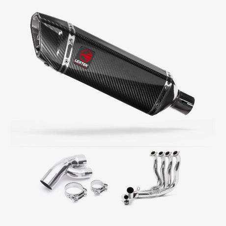 Lextek SP9C Gloss Carbon Fibre Exhaust System 300mm for BMW S1000XR (15-19)