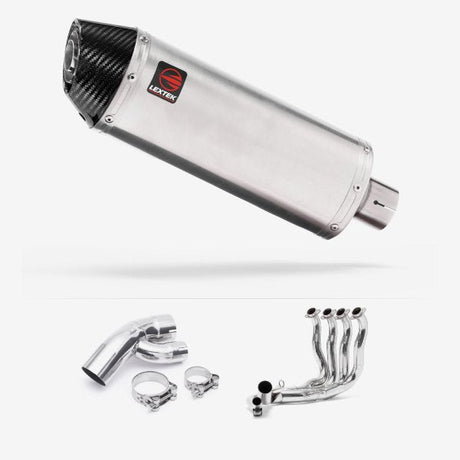 Lextek RP2 Gloss S/Steel Oval Exhaust System 300mm for BMW S1000XR (15-19)