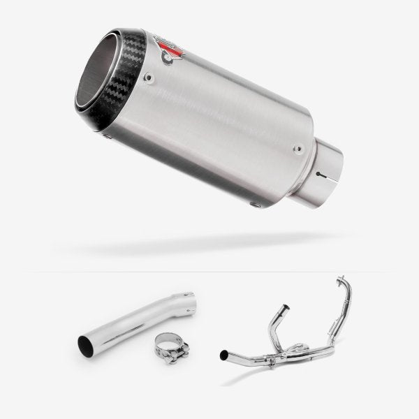 Lextek CP1 Matt S/Steel Carbon Tip Exhaust System 150mm for Suzuki SV650 (99-02)