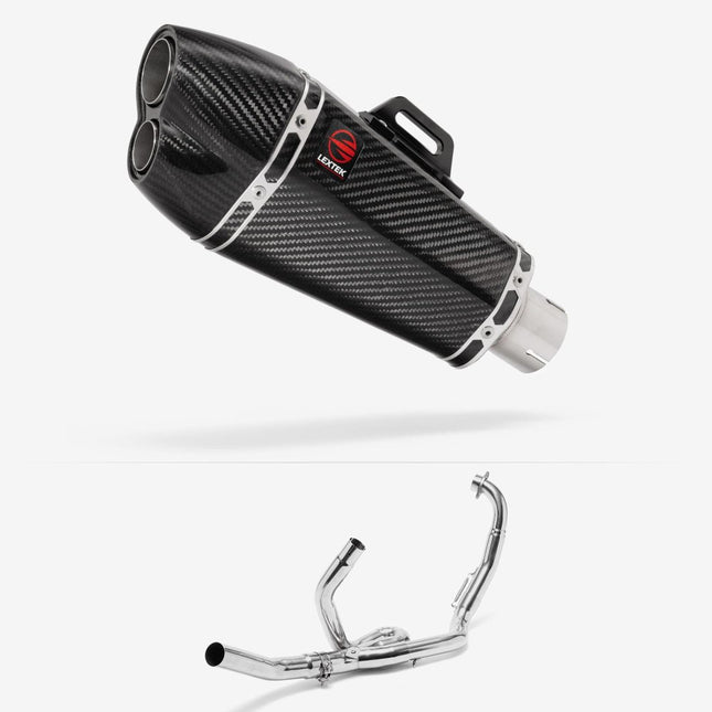 Lextek Carbon Fibre XP13C 210mm Exhaust System for Suzuki SV650 (99-02)