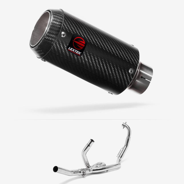 Lextek Carbon Fibre CP8C 150mm Exhaust System for Suzuki SV650 (99-02)