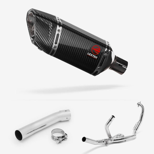 Lextek Carbon Fibre SP11C 200mm Exhaust System for Suzuki SV650 (99-02)