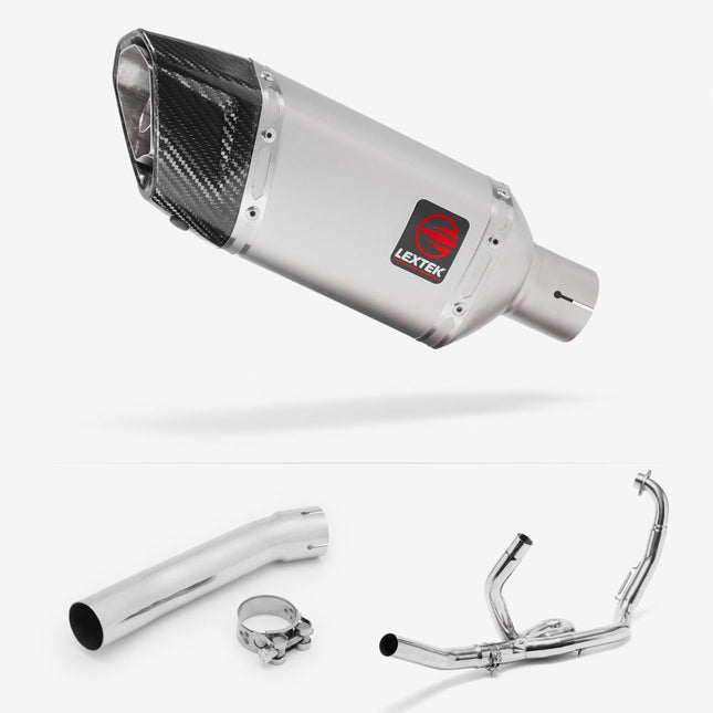 Lextek Matt Stainless Steel SP5 200mm Exhaust System for Suzuki SV650 (99-02)