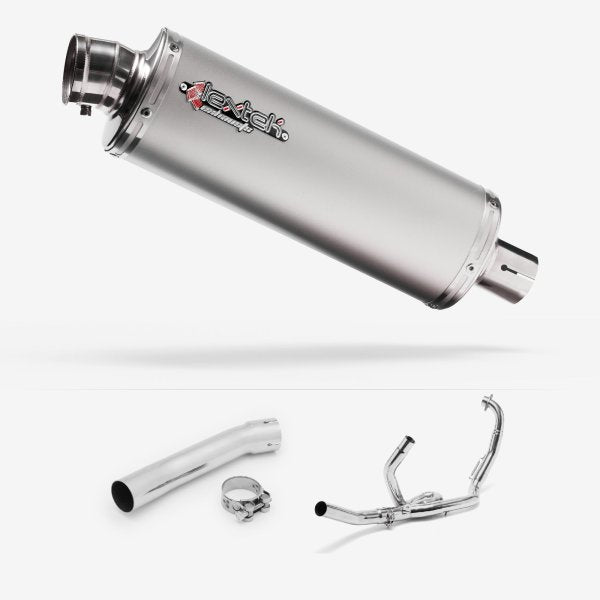 Lextek OP1 Matt S/Steel Exhaust System 350mm for Suzuki SV650 (99-02)