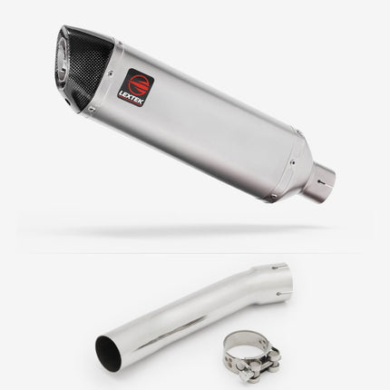 Lextek Matt Stainless Steel VP1 300mm Exhaust with Link Pipe for Suzuki SV650 (99-02)
