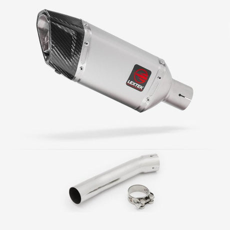 Lextek SP5 Matt Stainless Steel Exhaust 200mm with Link Pipe for Suzuki SV650 (99-02)