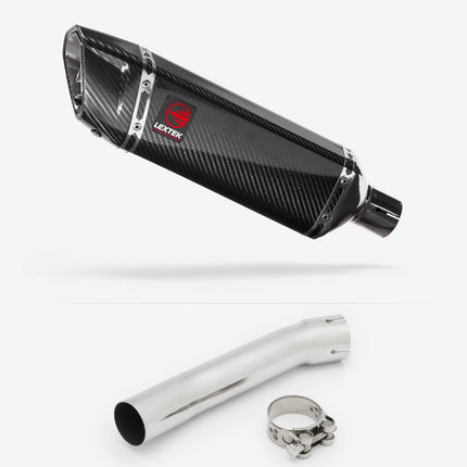 Lextek Carbon Fibre SP9C 300mm Exhaust with Link Pipe for Suzuki SV650 (99-02)