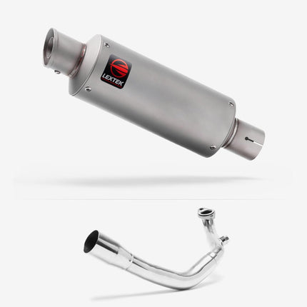 Lextek Matt Stainless Steel GP1 240mm Exhaust System for Lexmoto Chieftain / Apollo