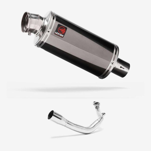 Lextek OP16 Dark Tint Stainless Exhaust System 250mm for Lexmoto Chieftain / Apollo