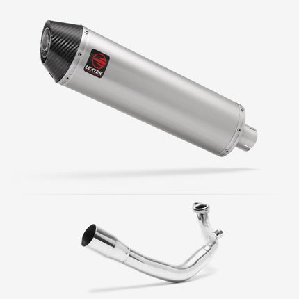 Lextek Brushed Stainless Steel RP1 400mm Exhaust System for Lexmoto Chieftain / Apollo