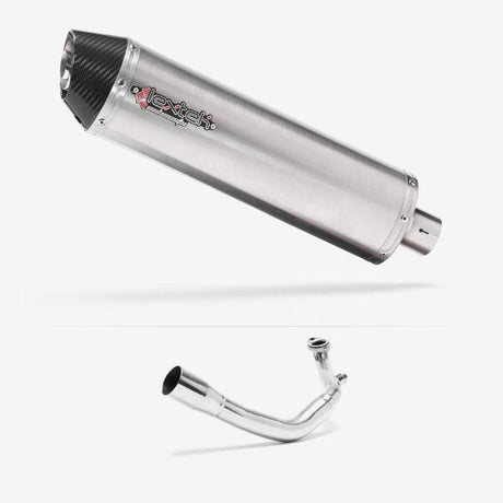 Lextek RP1 Gloss S/Steel Oval Exhaust System 400mm for Lexmoto Chieftain / Apollo