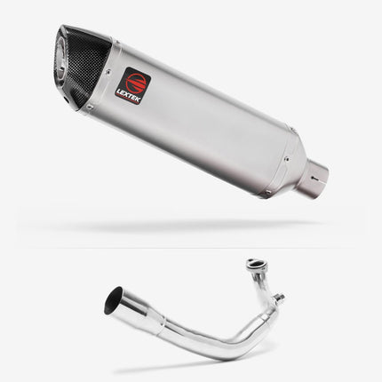 Lextek Matt Stainless Steel VP1 300mm Exhaust System for Lexmoto Chieftain / Apollo