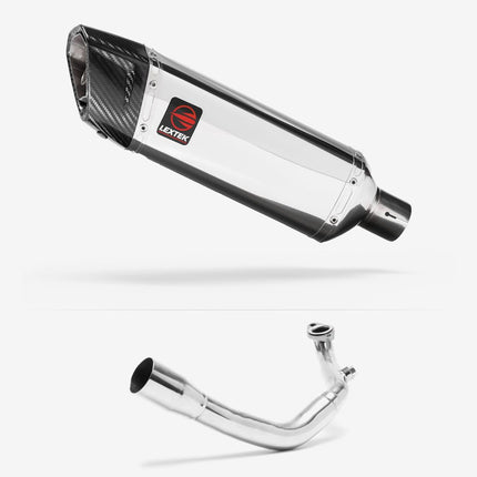 Lextek Polished Stainless Steel SP4 300mm Exhaust System for Lexmoto Chieftain / Apollo