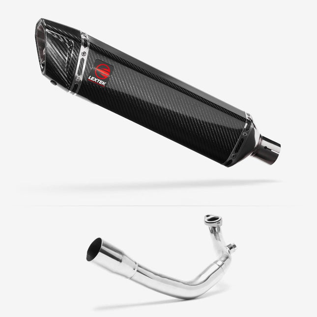 Lextek Carbon Fibre SP7C 400mm Exhaust System for Lexmoto Chieftain / Apollo