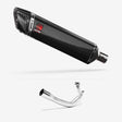 Lextek SP7C Gloss Carbon Fibre Exhaust System 400mm for Lexmoto Chieftain / Apollo