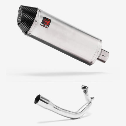 Lextek Brushed Stainless Steel RP2 300mm Exhaust System for Lexmoto Chieftain / Apollo