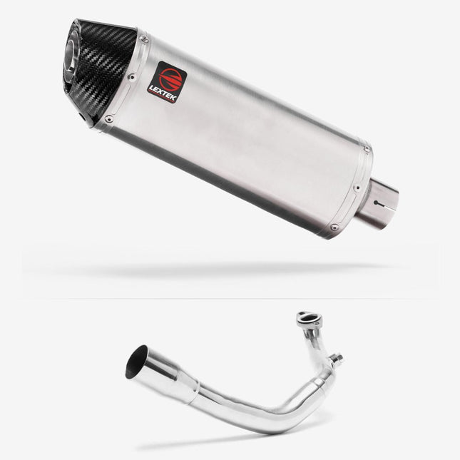 Lextek Brushed Stainless Steel RP2 300mm Exhaust System for Lexmoto Chieftain / Apollo