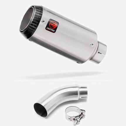 Lextek Matt Stainless Steel CP1 150mm Exhaust with Link Pipe for Yamaha MT-03 (16-22)