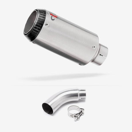 Lextek CP1 Matt S/Steel Carbon Tip Exhaust 150mm with Link Pipe for Yamaha MT-03 (16-22)