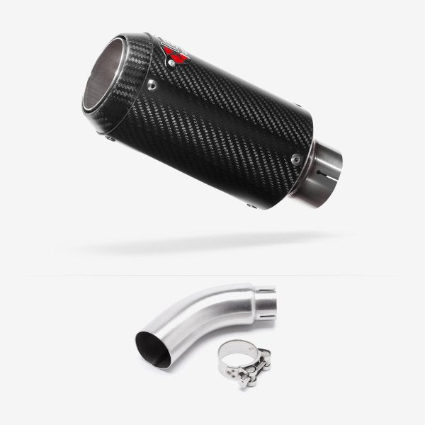 Lextek CP8C Full Carbon Exhaust 150mm with Link Pipe for Yamaha MT-03 (16-22)