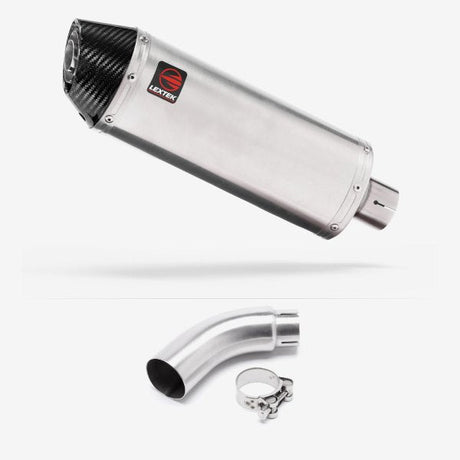 Lextek RP2 Gloss S/Steel Oval Exhaust 300mm with Link Pipe for Yamaha MT-03 (16-22)