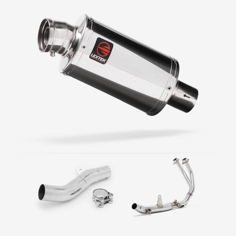 Lextek OP4 Polished S/Steel Exhaust System 200mm for Honda CB500X (17-19)