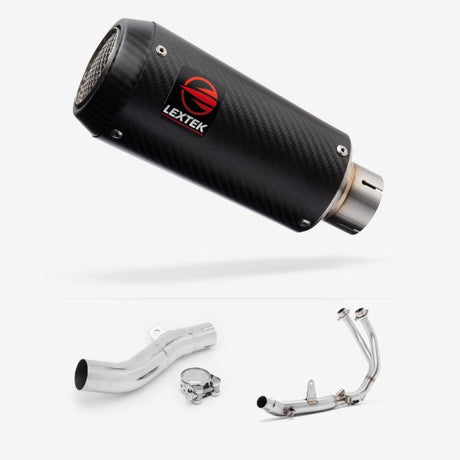 Lextek CP9C Full Carbon Exhaust System 180mm for Honda CB500X (17-19)