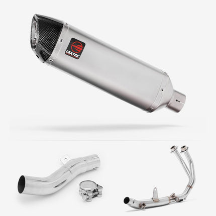 Lextek Matt Stainless Steel VP1 300mm Exhaust System for Honda CB500X (17-22) & CB500F (16-22)
