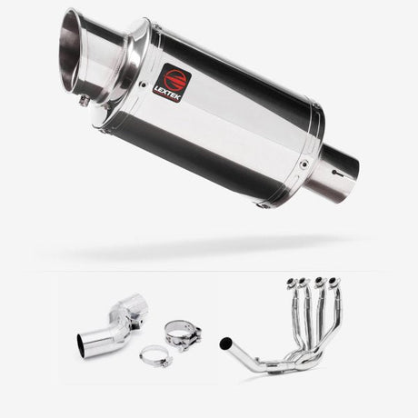 Lextek Polished Stainless Steel YP4 Exhaust System 200mm for Kawasaki Ninja H2 SX (18-20)