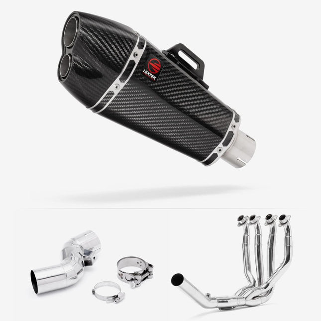 Lextek Carbon Fibre XP13C 210mm Exhaust System for Kawasaki Ninja H2 SX (18-21)