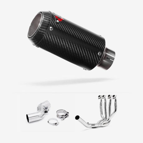 Lextek Stainless Steel CP8C Carbon Fibre Exhaust System 150mm for Kawasaki Ninja H2 SX (18-20)