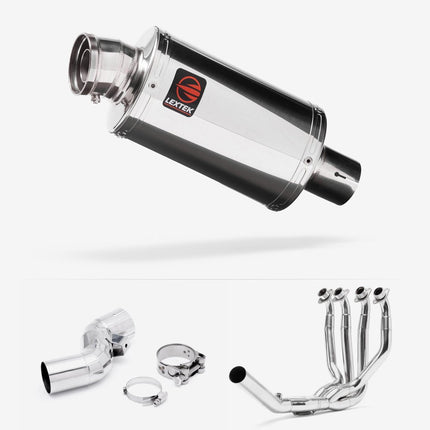 Lextek Polished Stainless Steel OP4 200mm Exhaust System for Kawasaki Ninja H2 SX (18-21)