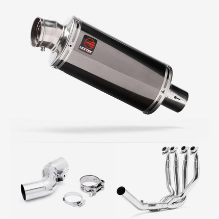 Lextek Smoked Stainless Steel OP16 250mm Exhaust System for Kawasaki Ninja H2 SX (18-21)