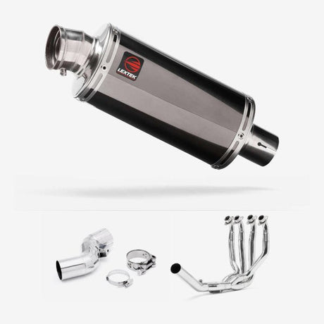 Lextek Dark Tint Stainless Steel OP16 Exhaust System 250mm for Kawasaki Ninja H2 SX (18-20)