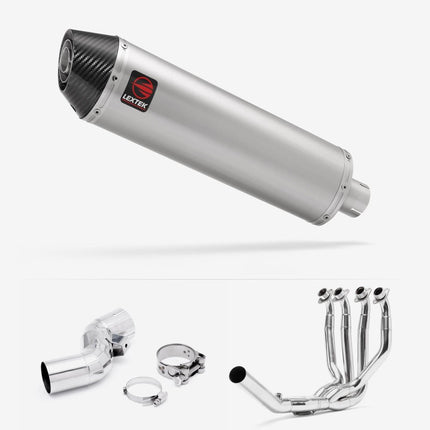 Lextek Brushed Stainless Steel RP1 400mm Exhaust System for Kawasaki Ninja H2 SX (18-21)