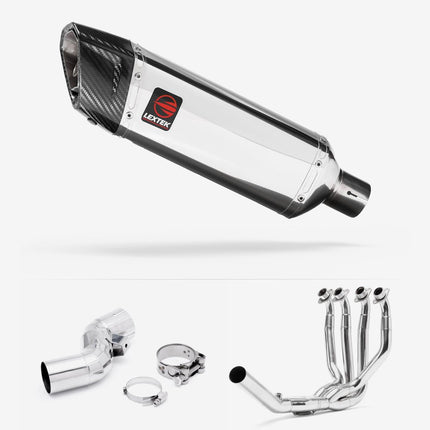 Lextek Polished Stainless Steel SP4 300mm Exhaust System for Kawasaki Ninja H2 SX (18-21)