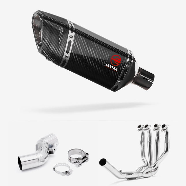 Lextek Carbon Fibre SP11C 200mm Exhaust System for Kawasaki Ninja H2 SX (18-21)