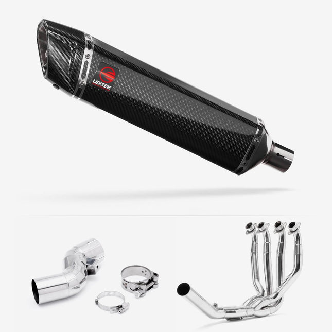 Lextek Carbon Fibre SP7C 400mm Exhaust System for Kawasaki Ninja H2 SX (18-21)